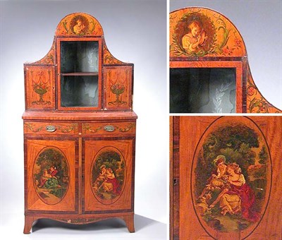 Lot 2744 - Edwardian Painted Satinwood Side Cabinet The...