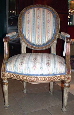 Lot 2249 - Two Louis XVI Style Painted Fruitwood...