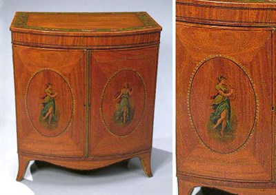 Lot 567 - Edwardian Painted Satinwood Side Cabinet The...