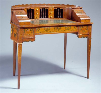 Lot 568 - George III Style Painted Satinwood Carlton...