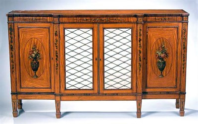 Lot 2417 - Edwardian Mahogany Banded Painted Satinwood...