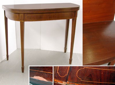 Lot 2262 - George III Inlaid Mahogany D-Shaped Fold-Over...