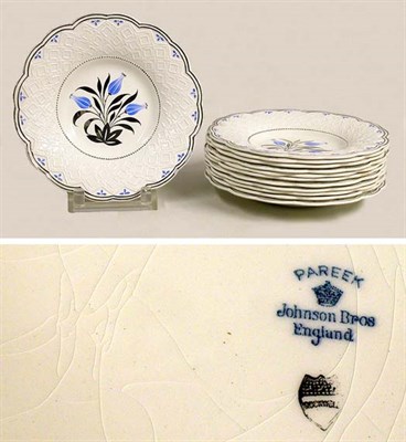 Lot 2270 - Set of Twelve English Silver Lustre Decorated...