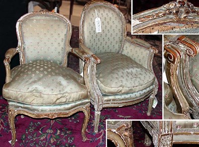 Lot 2317 - Two Painted Fruitwood Upholstered Chairs...