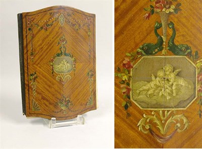 Lot 624 - Edwardian Painted Satinwood Folio Cover Height...