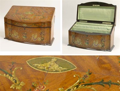 Lot 199 - Edwardian Painted Satinwood Letter Box The...