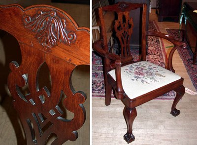Lot 160 - Chippendale Mahogany Armchair The shaped crest...
