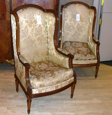 Lot 142 - Pair of Louis XVI Style Upholstered Mahogany...