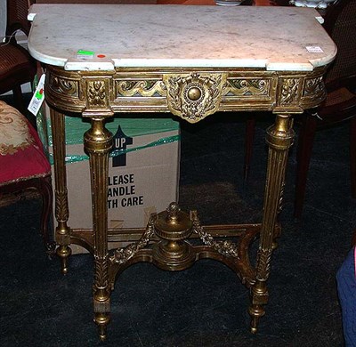 Lot 330 - Louis XVI Style Marble Top Gilt-Wood Console...