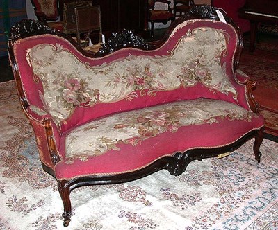 Lot 523 - Pair of Victorian Rosewood Settees Each with...