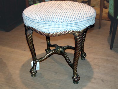 Lot 515 - Napoleon III Style Upholstered Gilt-Wood Rope...