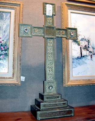 Lot 275 - 'Jeweled' Bronze Cross