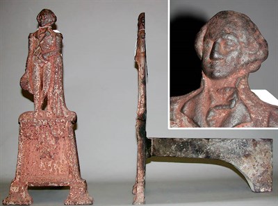 Lot 141 - Pair of George Washington Cast Iron Andirons...
