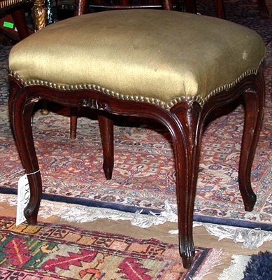 Lot 478 - Louis XV Style Upholstered Walnut Stool