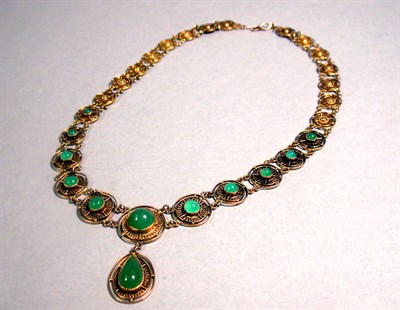 Lot 287 - Antique Gold Filigree Necklace 18 kt. yellow...