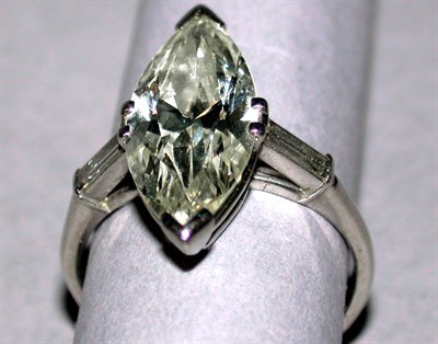 Lot 334 - Diamond Engagement Ring The platinum mounting...