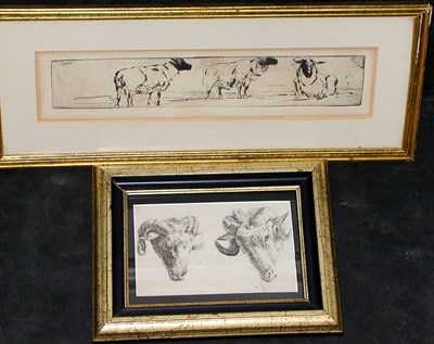 Lot 122 - Karel DuJardin [TWO RAMS] Engraving; Together...