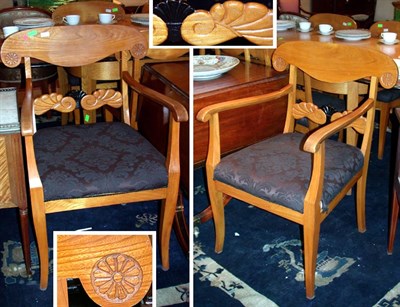 Lot 303 - Set of Six Biedermeier Style Fruitwood Dining...