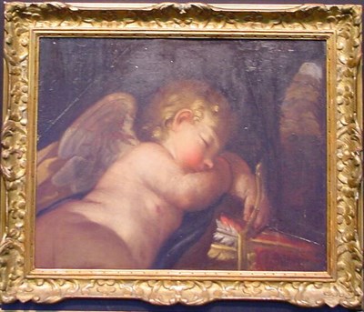 Lot 47 - Italian School 18th Century SLEEPING CUPID Oil...