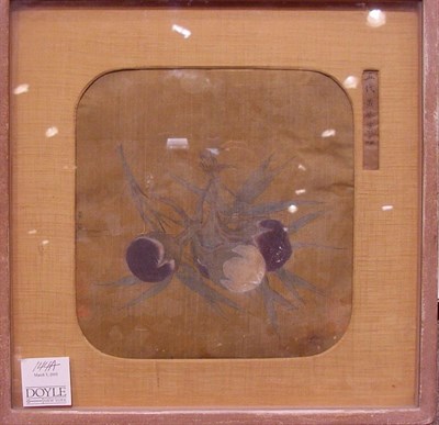 Lot 144A - Framed Chinese Fan Painting in 10th Century...