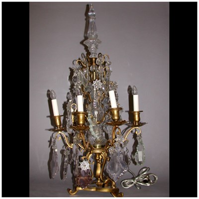 Lot 499 - Louis XV Style Gilt-Metal and Cut Glass...