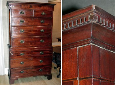 Lot 323 - Federal Inlaid Mahogany Chest on Chest