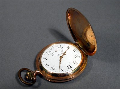 Lot 31 - Gold Pocket Watch The 14 kt. red gold hunting...