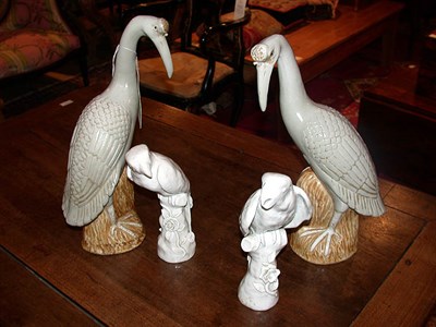 Lot 209 - Pair of Continental Porcelain Parrots Together...