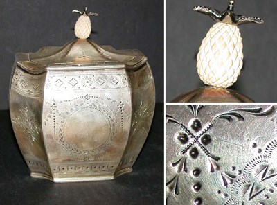 Lot 227 - George III Silver Tea Caddy Maker's mark IS...