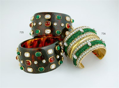 Lot 735 - Two Chanel Faux Tortoise Shell and...