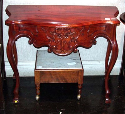 Lot 126 - Pair of Rococo Style Mahogany Consoles