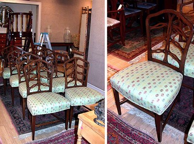 Lot 318 - Set of Eight George III Style Dining Chairs...