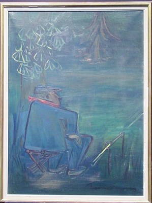 Lot 148 - Ludwig Bemelmans 1898-1962 SEATED BY A POND,...