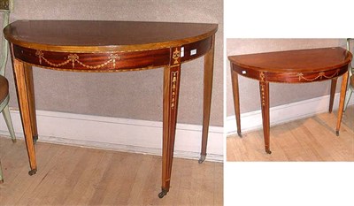 Lot 326 - Pair of Georgian Style Marquetry Inlaid...