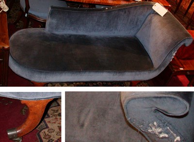Lot 299 - Empire Style Upholstered Mahogany Chaise Lounge