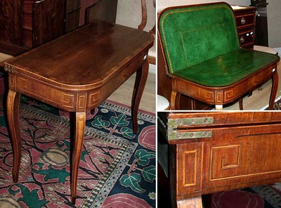 Lot 557 - Continental Marquetry Inlaid Mahogany Leather...
