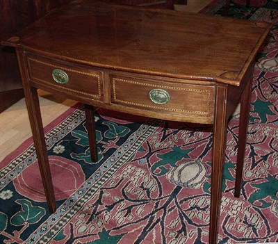 Lot 552 - George III Inlaid Mahogany Bow-Front Work Table