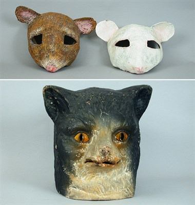 Lot 911B - Three Fanciful Masks Comprising two handmade...