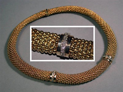 Lot 310 - Gold and Diamond Necklace 18 kt. yellow gold,...
