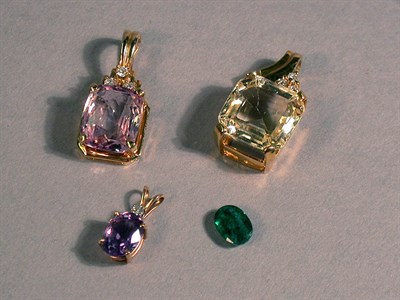 Lot 191 - Three Assorted Stone Pendants Comprising one...