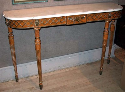 Lot 184 - Louis XVI Style Marble Top Painted and Parcel...
