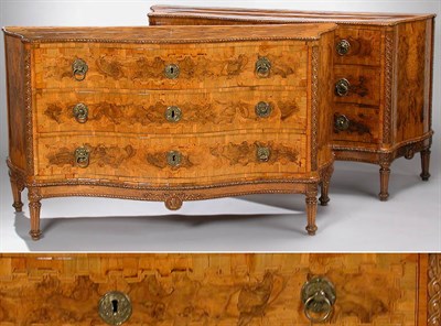Lot 213 - Pair of Italian Neoclassical Inlaid Walnut...