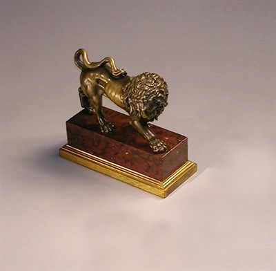 Lot 114 - Italian Bronze Figure of a Pacing Lion Circle...
