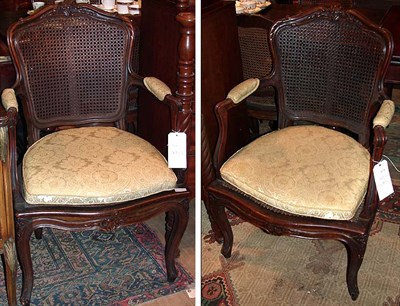 Lot 207 - Set of Eight Louis XV Style Caned Dining...