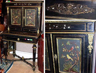 Lot 259 - Napoleon III Style Brass and Mother-of-Pearl...