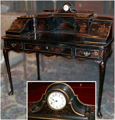 Lot 331 - Georgian Style Chinoiserie Decorated Black...