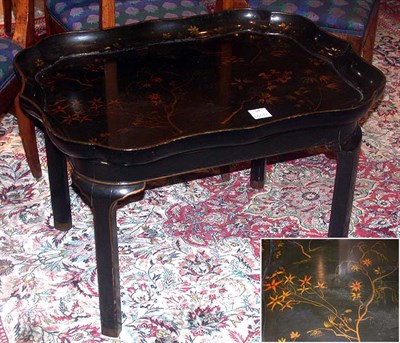 Lot 561 - Georgian Style Papier Mache Painted Tray on Stand