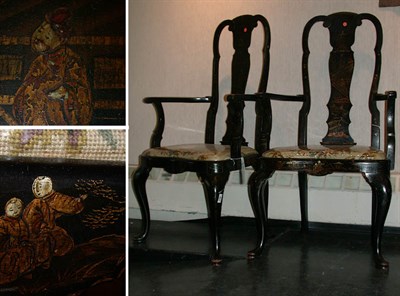 Lot 324 - Pair of Georgian Style Chinoiserie Decorated...