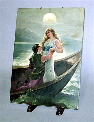 Lot 130 - Vienna Porcelain Plaque Depicting an amorous...