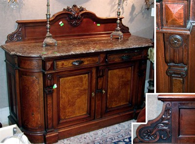 Lot 447 - Victorian Marble Top Mahogany and Burl-Wood...